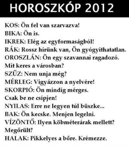 Horoszkóp 2012