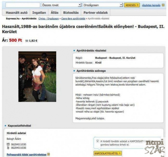 Eladom az óráááám, eladom a bukszááám...