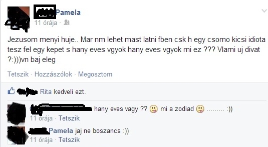 Szerinte FB tele van idiótákkal . . .