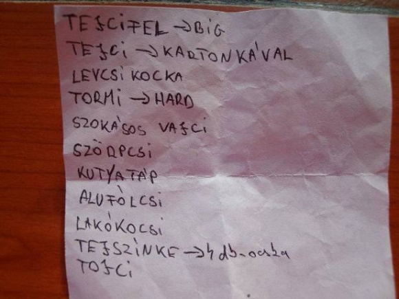 Ezeket kéne hozni a boltból szívem...