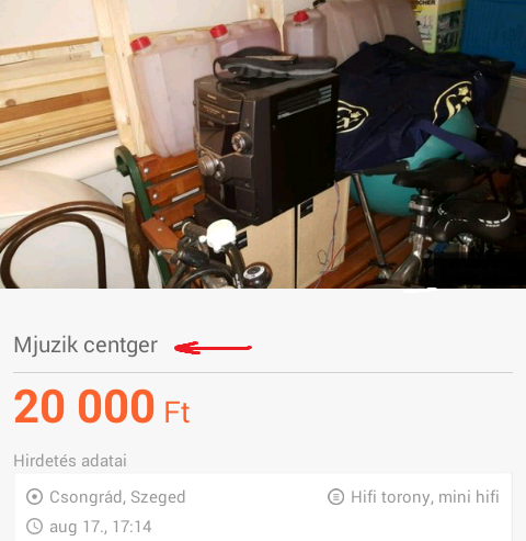 Egy szegedi betyár eladná a Mjuzik Centgert