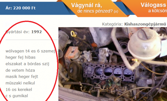 Csinos darab, és most csak 220 ezer pénz...