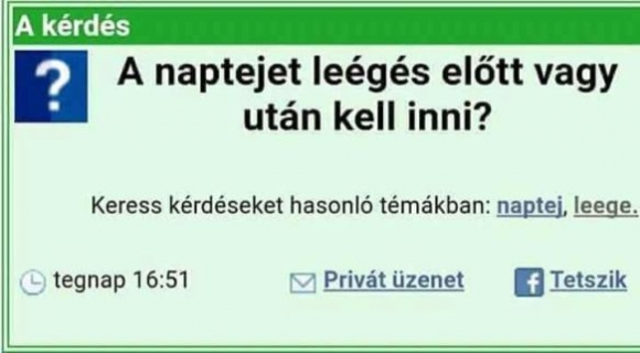 Felmerült egy kérdés, ebben a nagy melegben