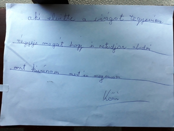 Lépcsőházi felhívás