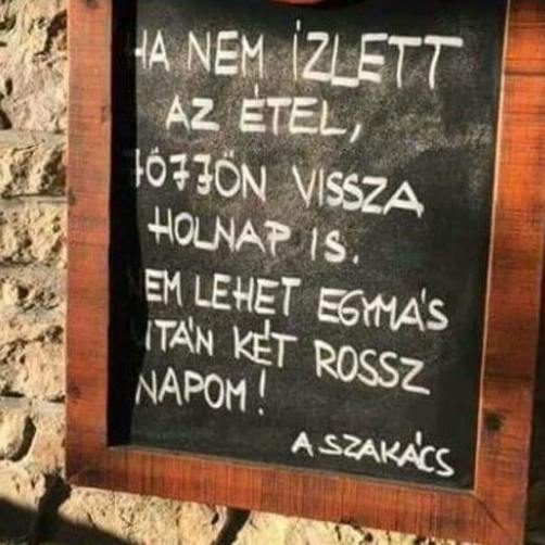 A szakács üzeni...