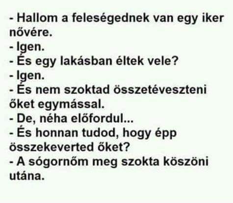 Van a feleségének egy ikertestvére