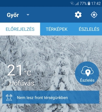 Tegnapi időjárás Győrben