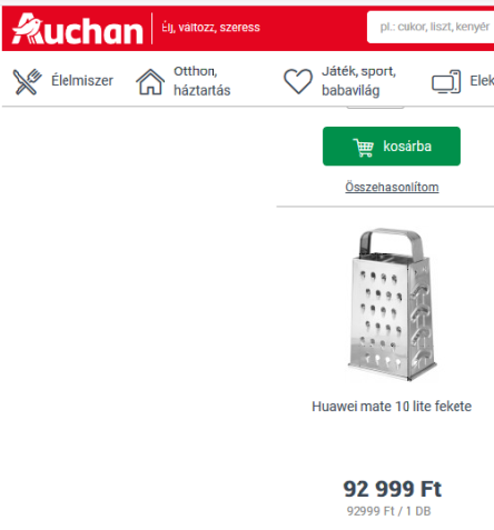 Eközben a madaras tesco webshopjában