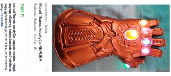 Facebook hirdetés - Thanos kesztyűje