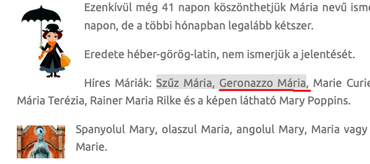 Ne feledd, ma (is) Mária nap van