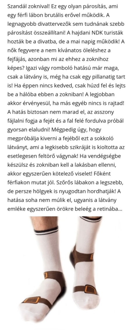 Vágyölő szandál zokni