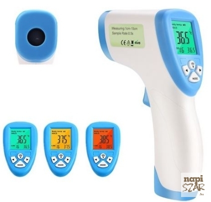 Digitális, érintésmentes lázmérő LCD kijelzővel (x)