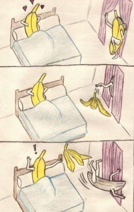 Oly jól csúszik ez a banánhéj