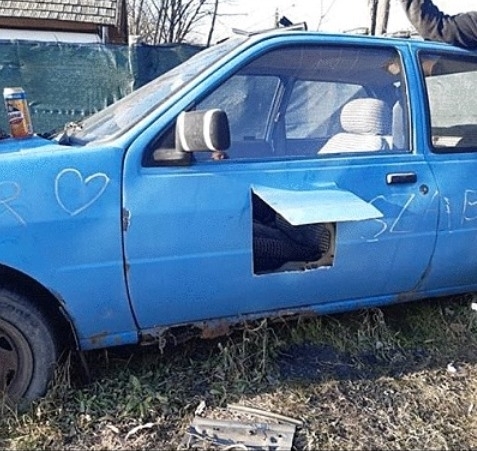 Ford Fiestából kutyaház