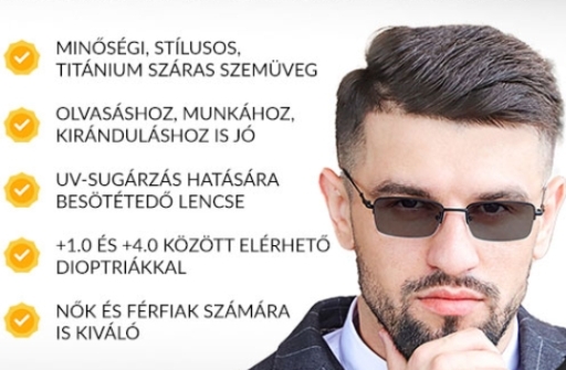 Fényre sötétedő multifokális olvasószemüveg (x)