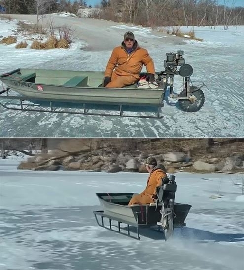 Egy kis téli móka a befagyott tavon