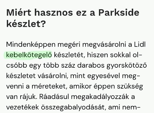 Parkside hirdetés