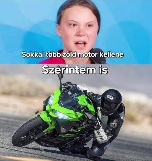 Az ismert klímatüntető és egy Kawasaki tulaj